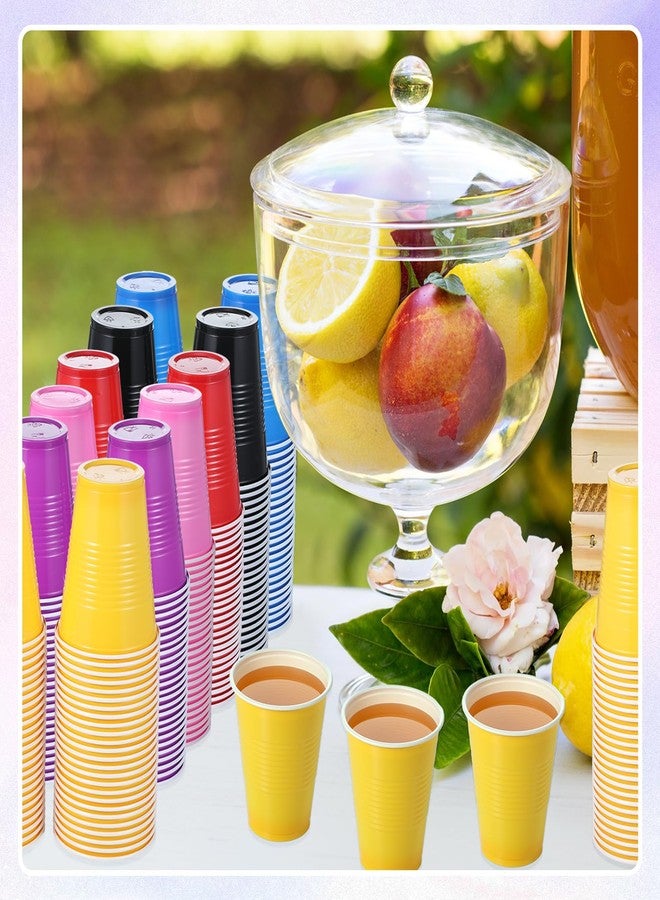 Uiifan 50 Pieces 9 oz Plastic Cups Disposable Drinking Cups Bulk for Beverage Coffee Picnics Christmas Day Birthday Party Wedding Halloween Thanksgiving(Yellow) - Image 3